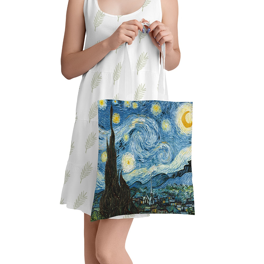 Van Gogh Oil Painting Canvas Shoulder Bags.