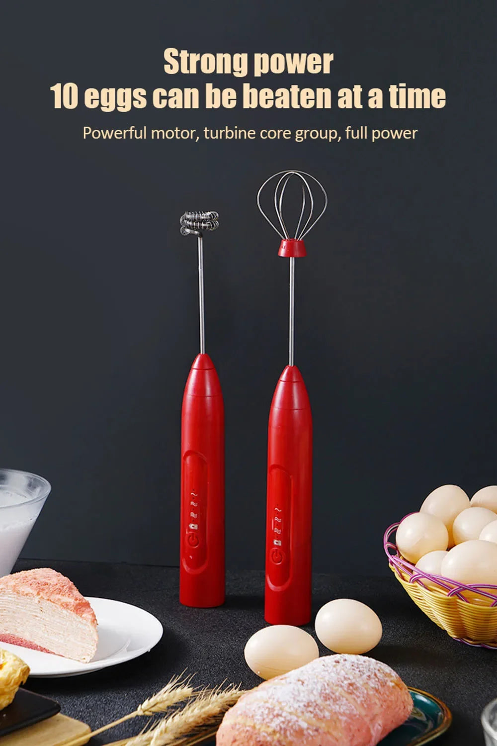 USB Rechargeable Handheld Electric 3-Speed Frother