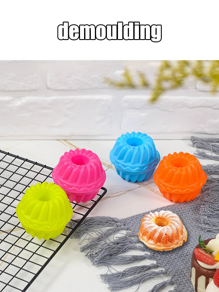 6PCS Silicone High Temperature Easy To Release Baking Cake Molds