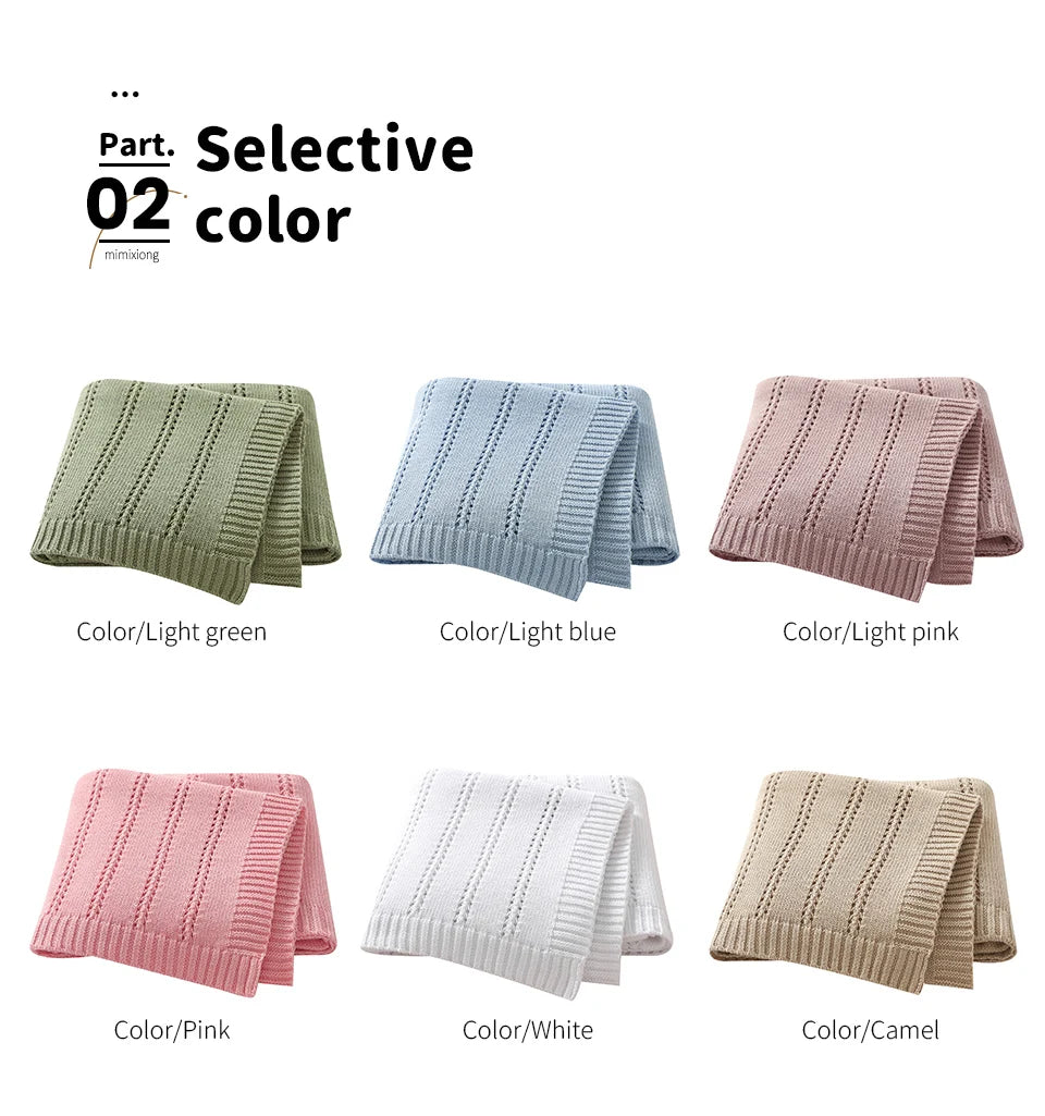 Vertical Stripes Solid Color Baby Cotton Blankets
