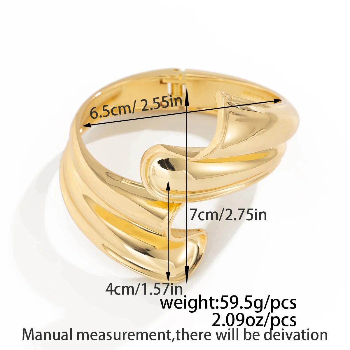 DIEZI Metal Gold Color Leaves Bangle