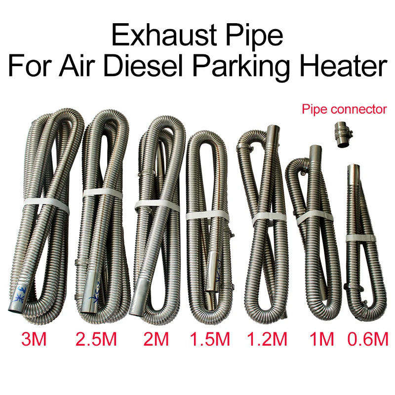 60cm 100cm 120cm 150cm 200cm 250cm 300cm Stainless Steel Exhaust Pipe For Air Diesel Parking Heater