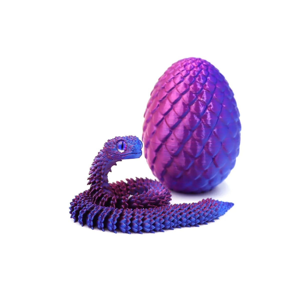 3D Printing Moveable Rotating Action Figure Snake Egg For Stress Relief