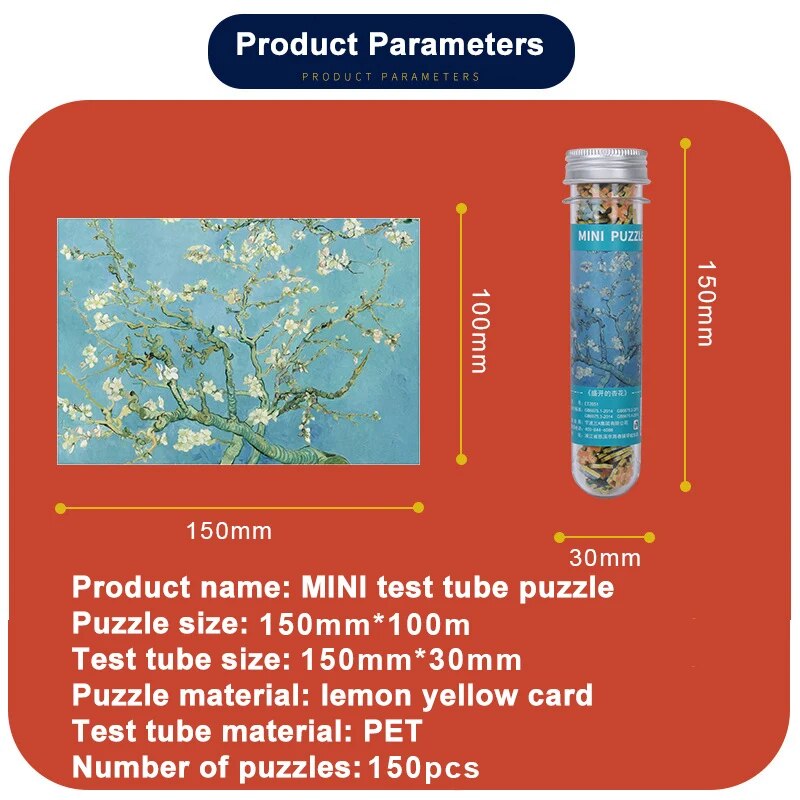 150 Pieces Mini Test Tube Jigsaw Puzzles.