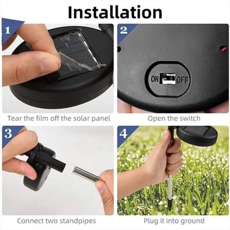 1,2 Or 4 Pcs Solar LED Firework Garden Lights.