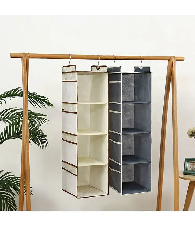 Hanging Non-woven Wardrobe Organizer With Optional Pockets And Drawers