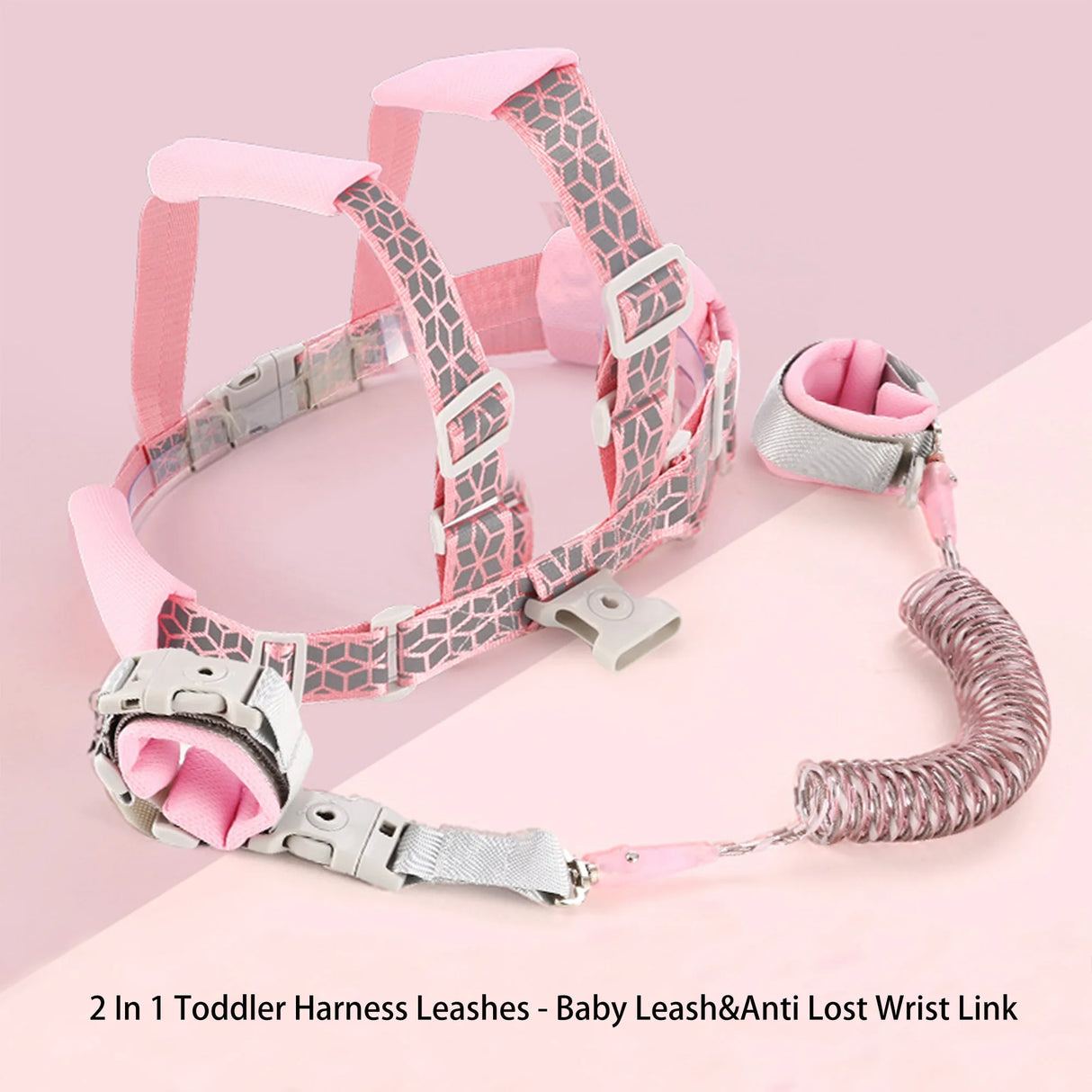 2 In 1 Toddler Reflective Wrist Link Walking Harness