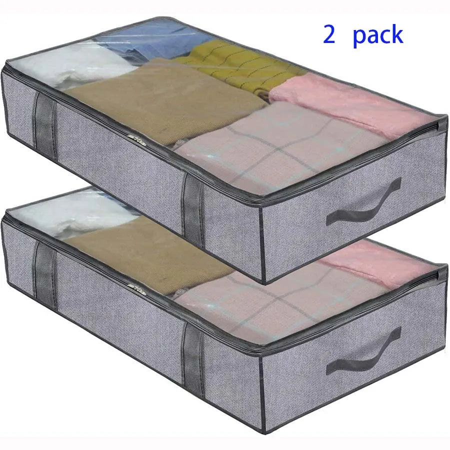 Storage Bag With Cover That Fits Under the bed With 4 Reinforced Handles