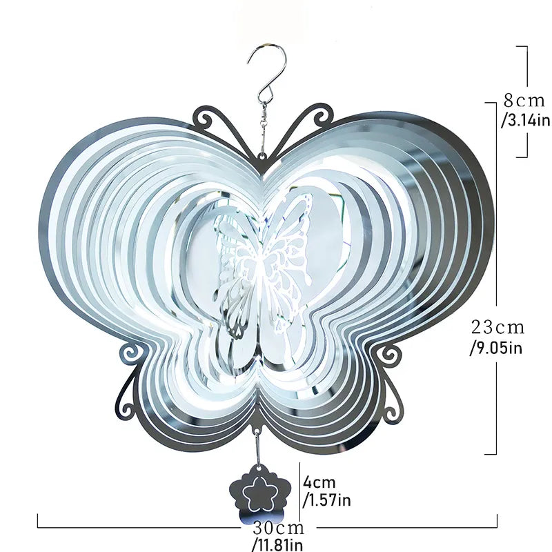 3D Rotating Butterfly Wind Spinner.
