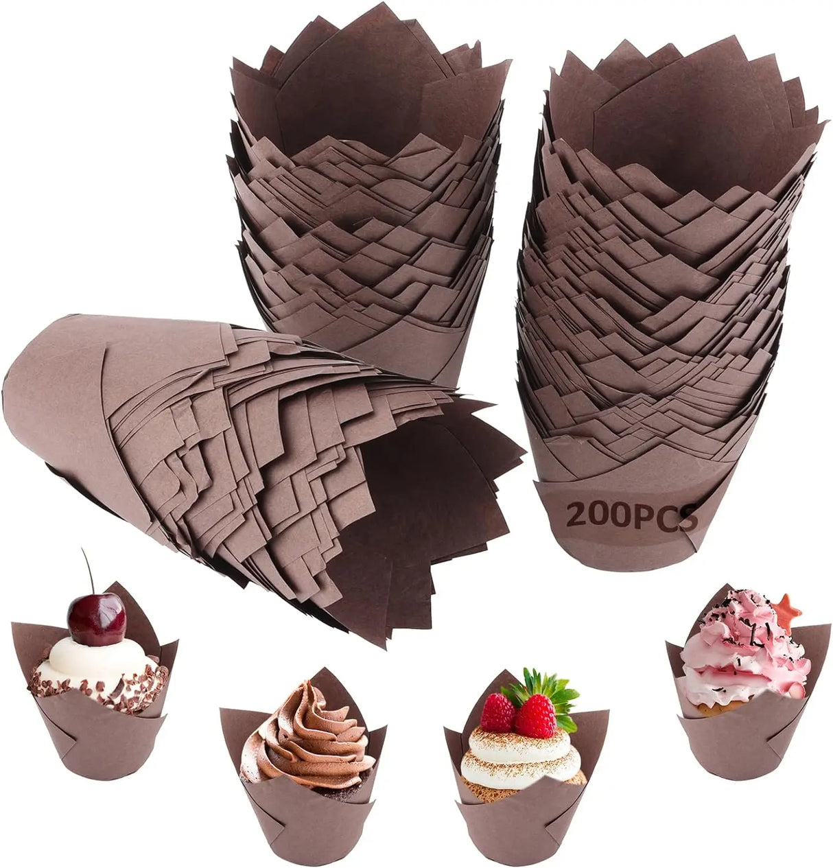 100pcs Oilproof Tulip Muffin Cupcake Liners