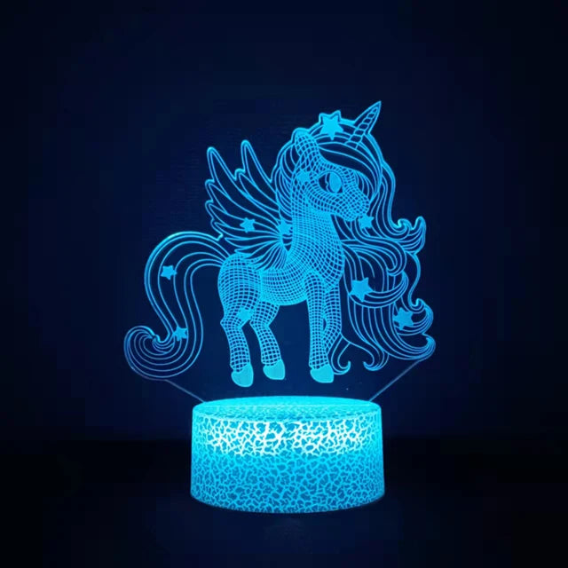 Anime 3D LED Unicorn Nightlight lamp With 16 color remote