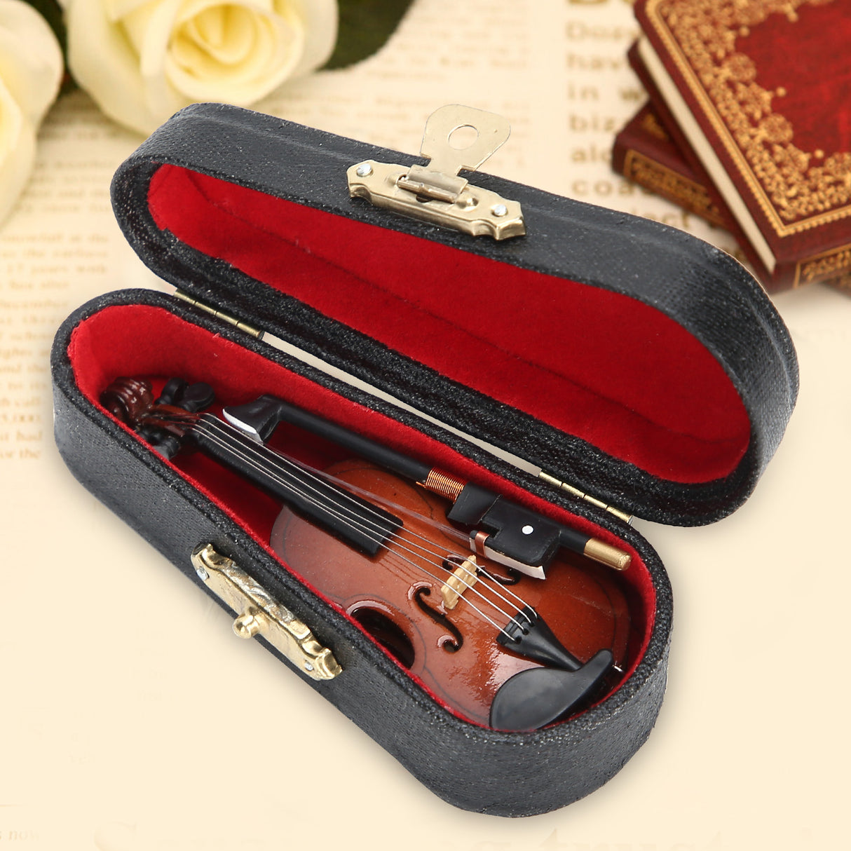 Decorative Mini Violin With Wooden Stand And Case