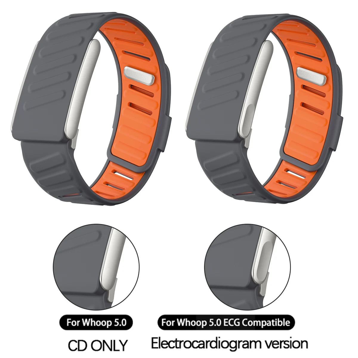 WHOOP Adjustable Silicone Waterproof, Sweatproof Sport Flex Wrist Band For 5.0