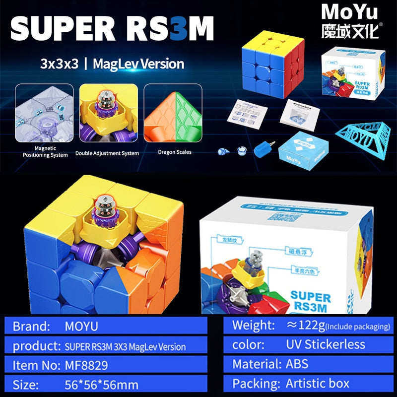 MoYu super RS3M Maglev Ball Core 3x3 Magnetic Magic Puzzle Cube.