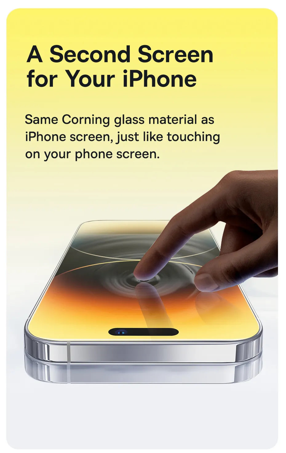 Baseus Corning Glass Anti Spy Full Tempered Glass Protection for iPhone 15, 14, 13 Pro Max Or 15 Pro Plus