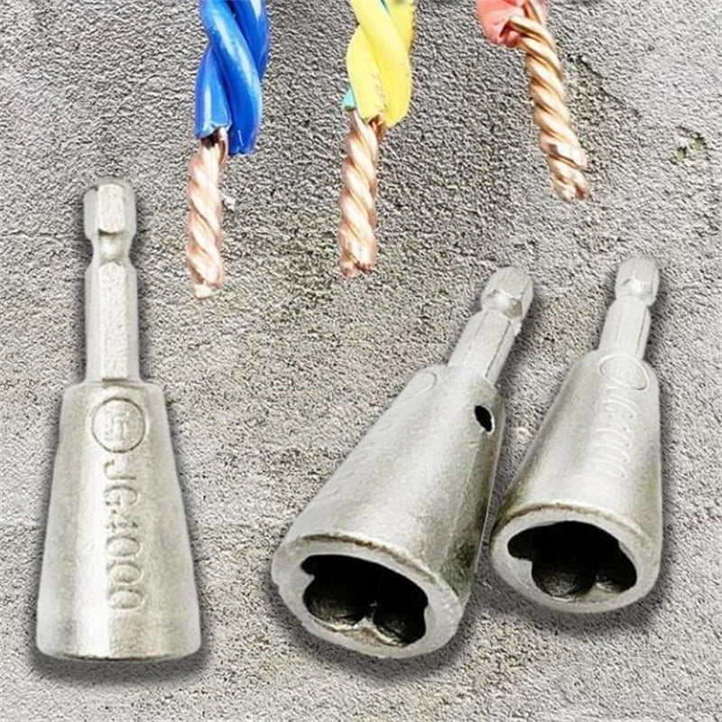 Quick Connecting 2-6 Way Cable Peeling, Wire Twisting Tool for Power Drill