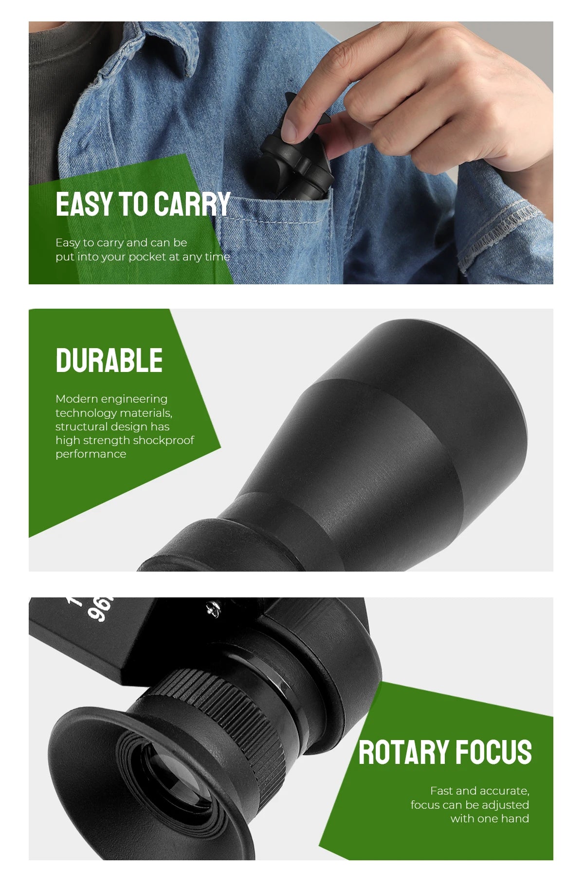 HD Mini High Magnification Zoom Pocket Monocular Telescope