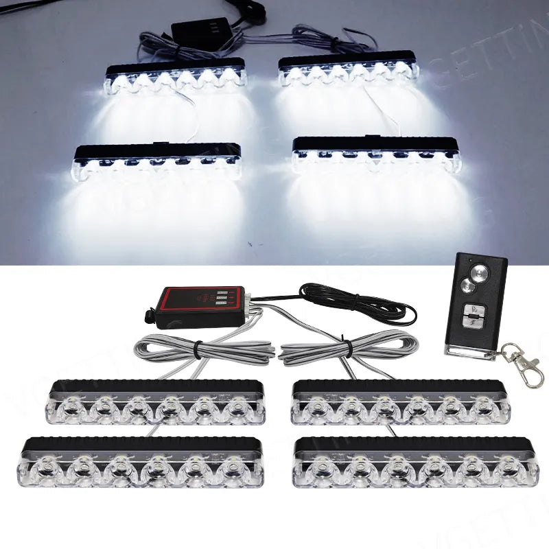 4X6 Wireless Remote Led Car Grid Emergency Lights