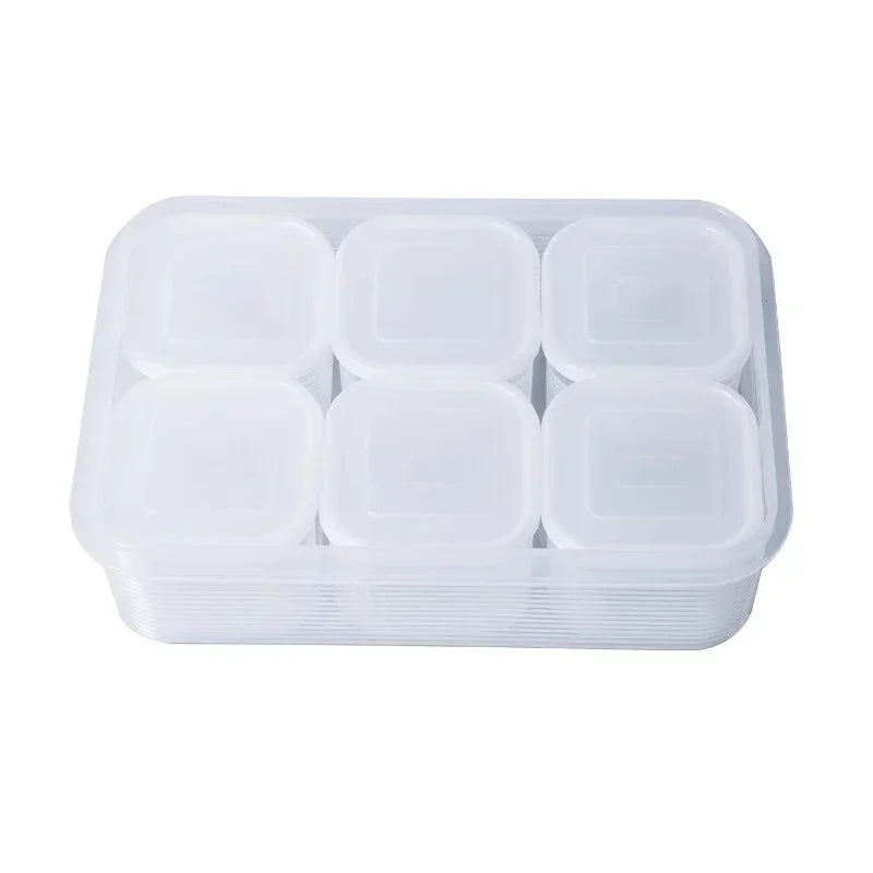 6 Grids Refrigerator Food Storage Box with Lids