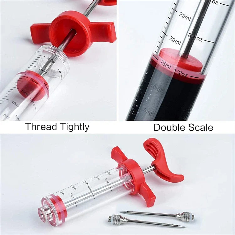 Meat Syringe With 3 Marinade Injector Needles For Chicken Or Turkeys
