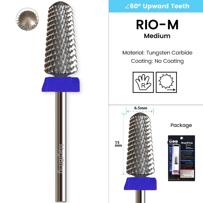 3/32" MagiBling Professional Manicure Nail Drill Bits for Hard Acrylic Gel