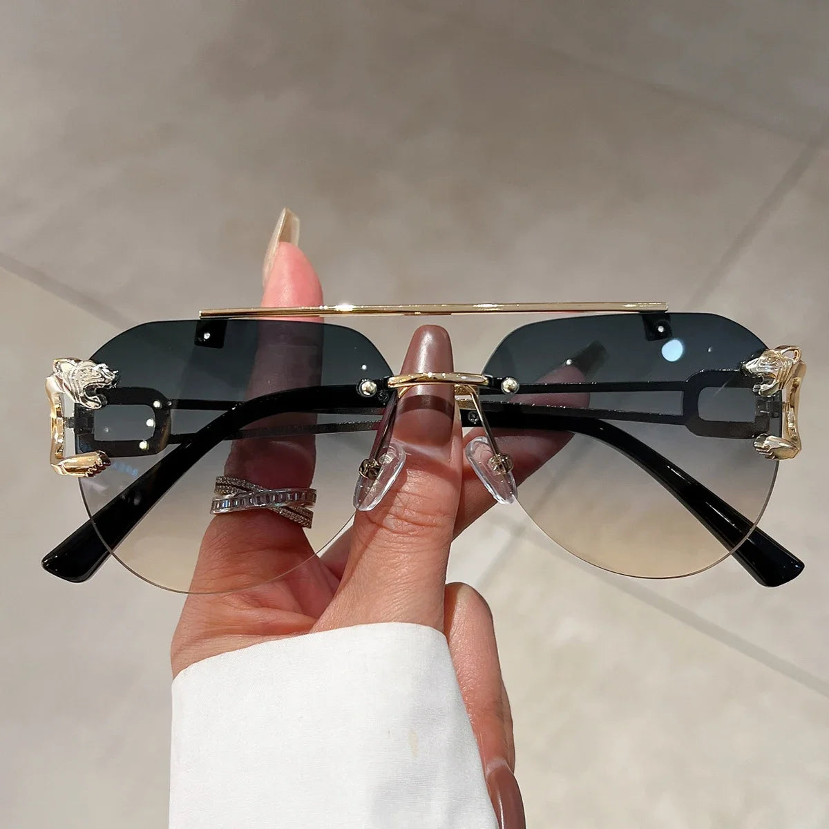 KAMMPT Men Or Women's Rimless UV400 Sunglasses
