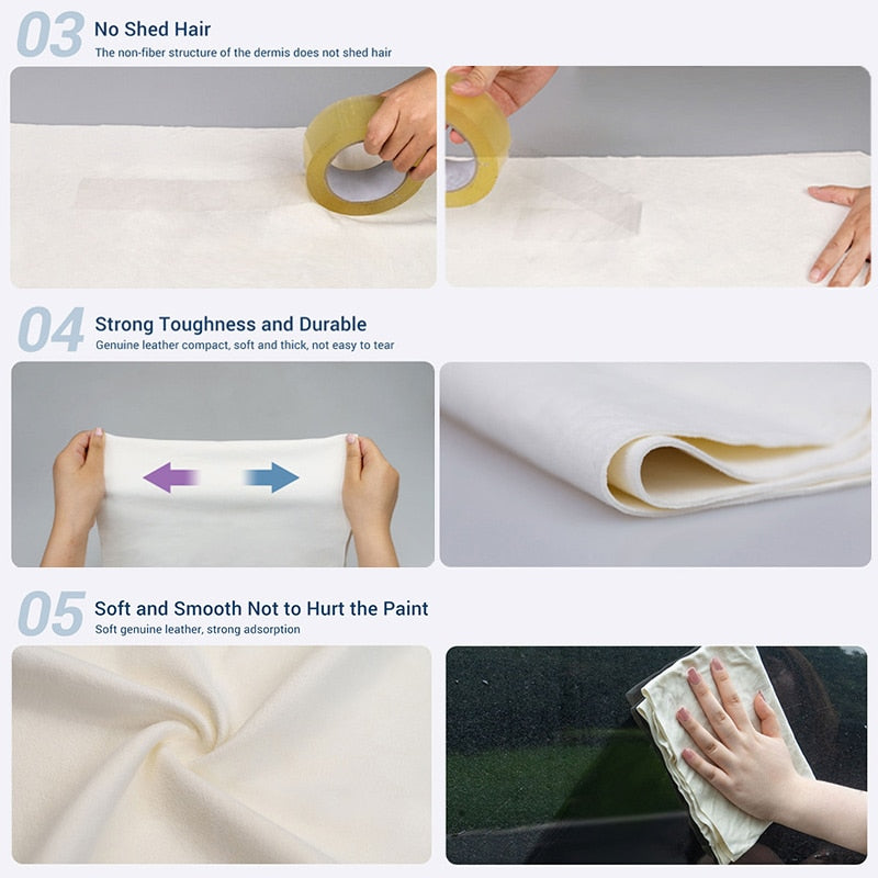 Natural Sheepskin Chamois Car Care Cleaning Towel.