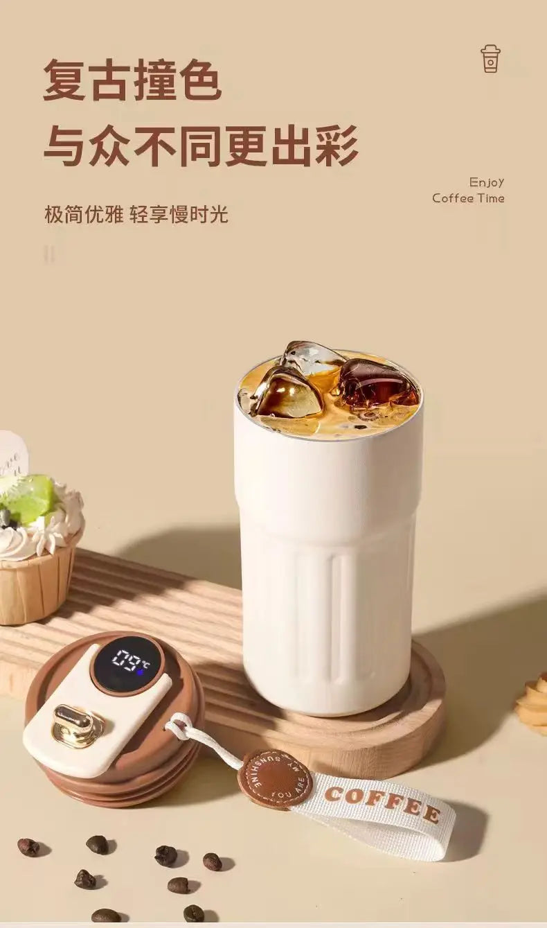 450ml Temperature Display Thermos Premium Stainless Steel Coffee Cup