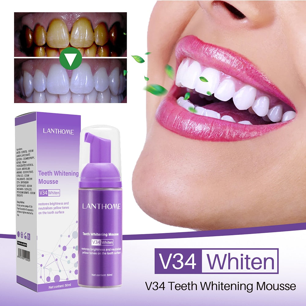 50ml Purple Whitening V34 Toothpaste For removing stains.