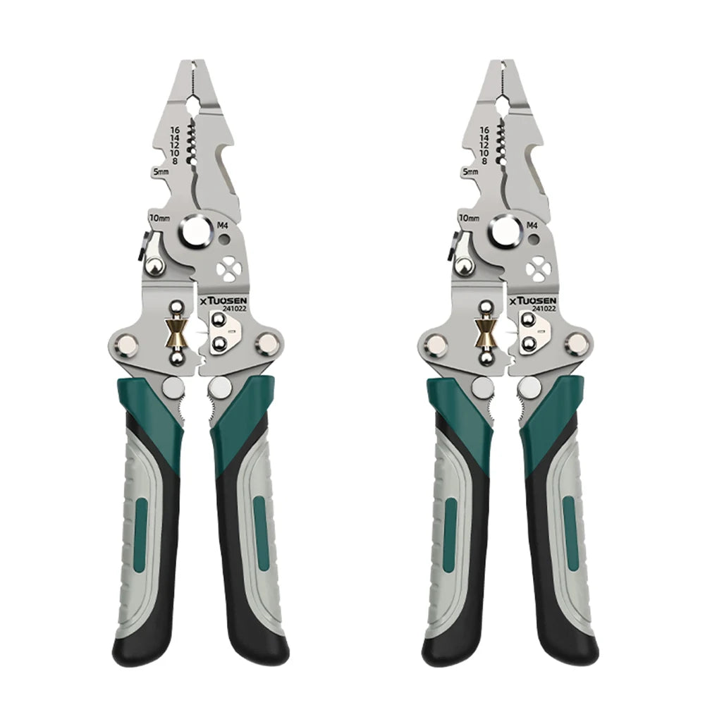 Multi-Functional 8-in-1 205mm Light weight Wire Stripping Folding Pliers