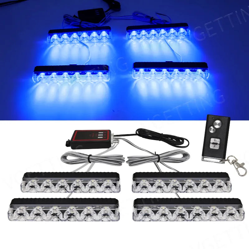 4X6 Wireless Remote Led Car Grid Emergency Lights