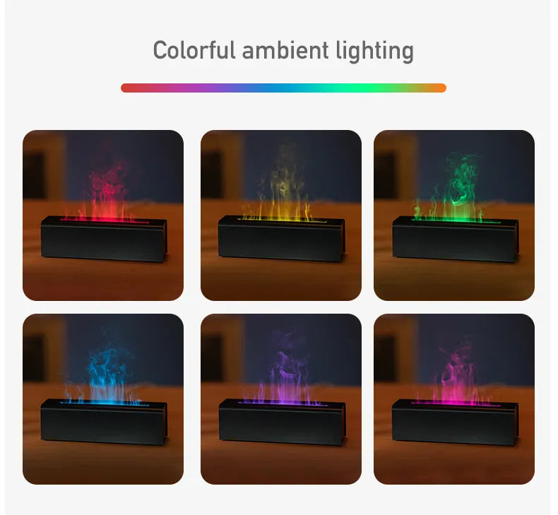 USB Realistic Fire Flame Aromatherapy cool Mist Or Essential Oil Diffuser