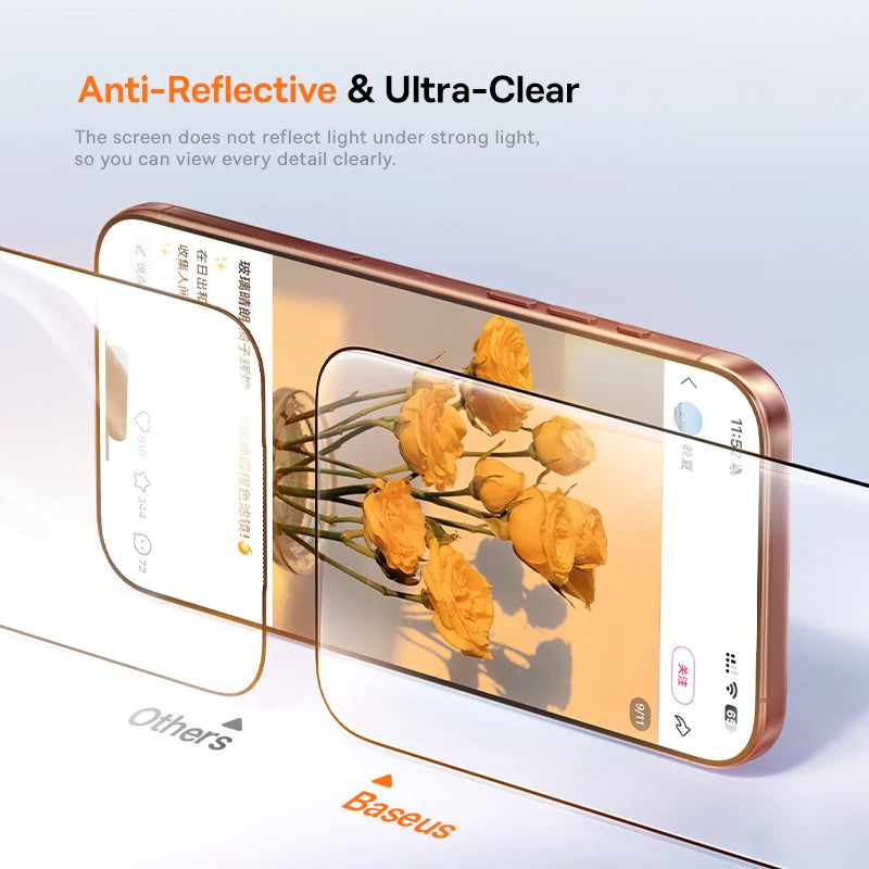 Baseus Tempered HD Screen Protector For iPhone 17 16 15 14 13 12 Pro Max