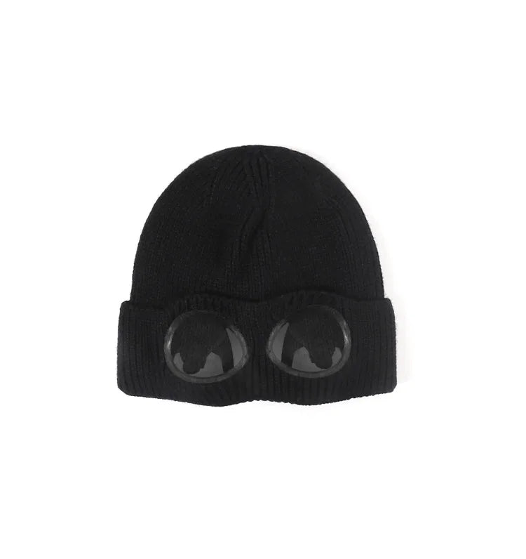 Men And Women's Knitted Beanie With Goggles