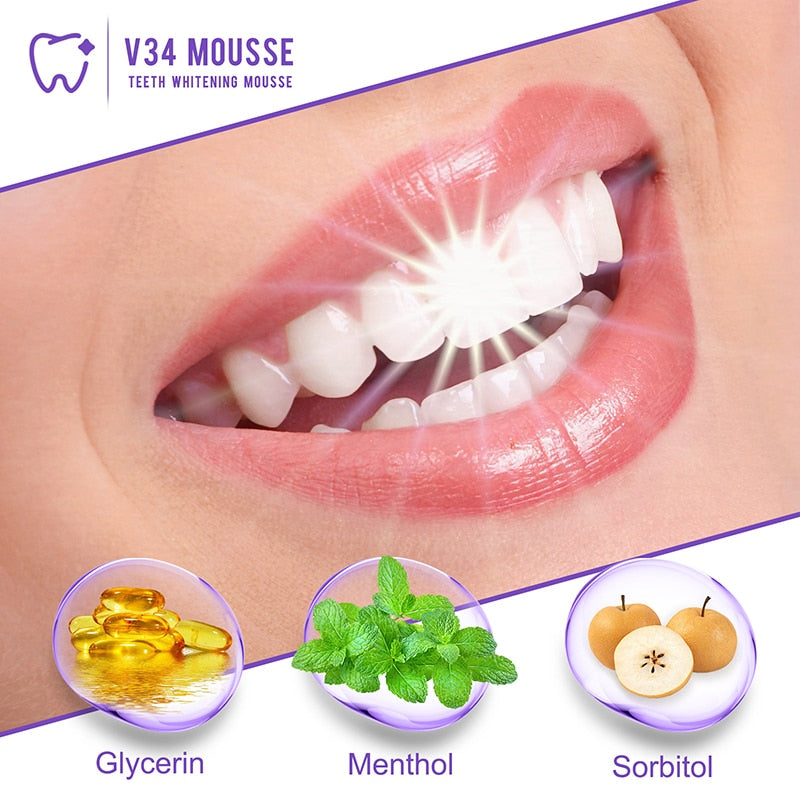 50ml Purple Whitening V34 Toothpaste For removing stains.