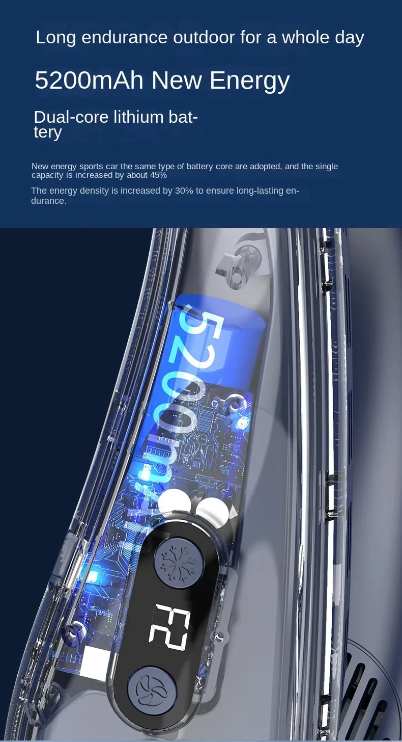 Rechargeable Semiconductor Bladeless Turbo Neck Fan
