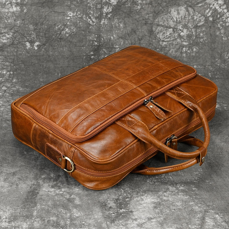 Genuine Leather Laptop Briefcase.