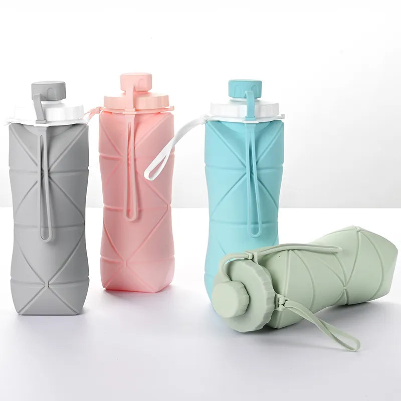600ml Folding Silicone Sports Water Bottle.