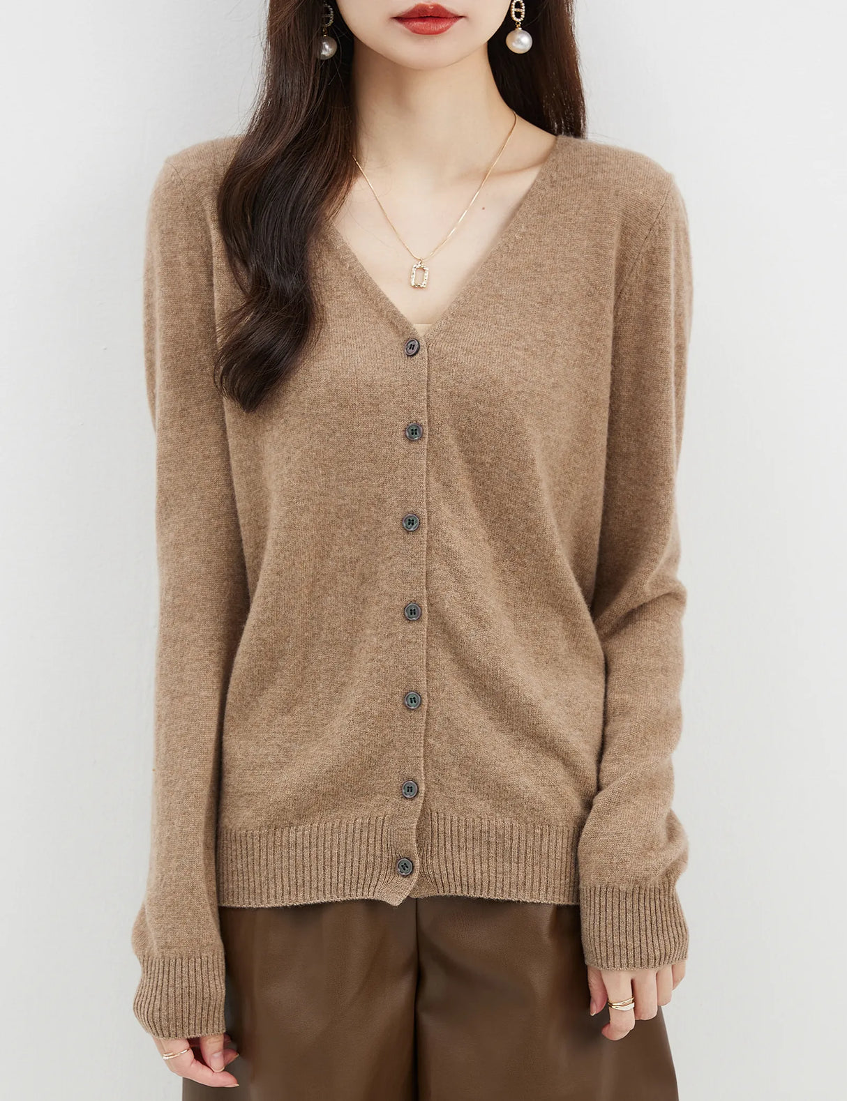 Women's Long Sleeve, V Neck, 100% Soft Merino Wool Cardigans.