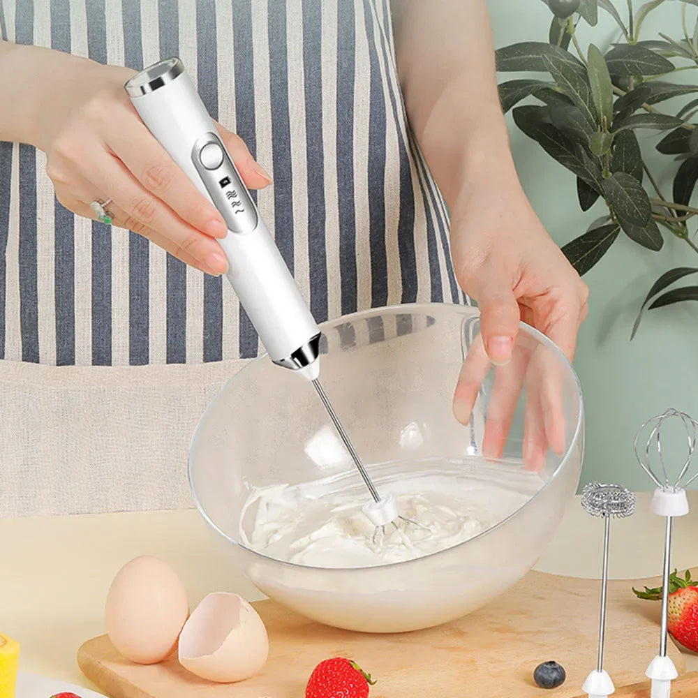USB Rechargeable Handheld Electric 3-Speed Frother