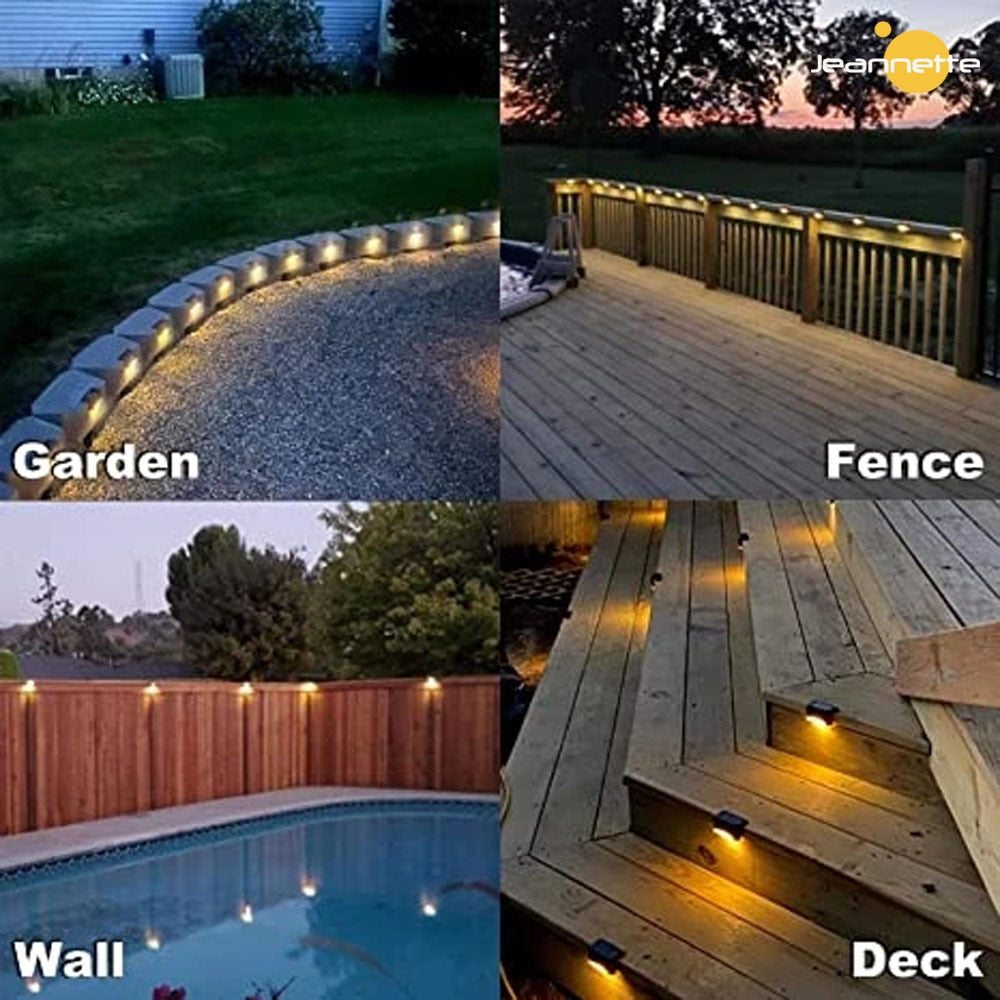 Solar Outdoor waterproof garden LED lights. Light up your patio, path, deck fence and stairs.