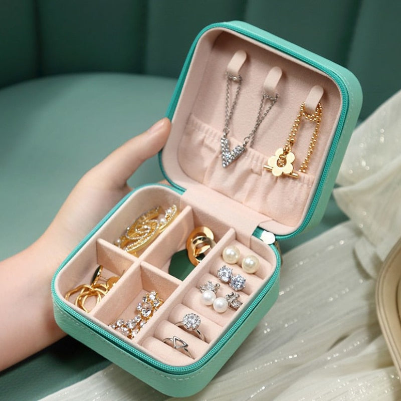 Multilayer Rotating Plastic Jewelry Organizer With Mirror.
