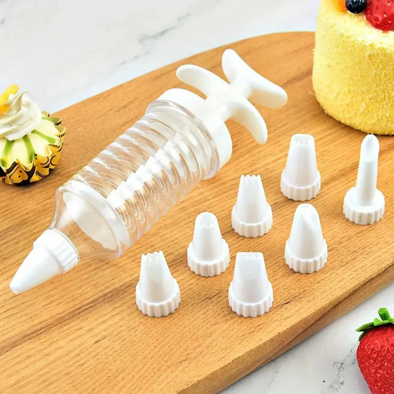 Plastic 8 Pipe Baking Nozzle Dispenser With Syringe