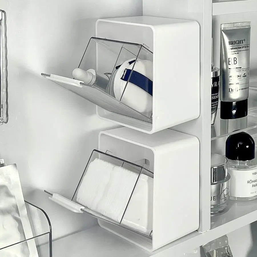 Wall Mounted Qtip Cotton Ball Floss Canisters With Lids