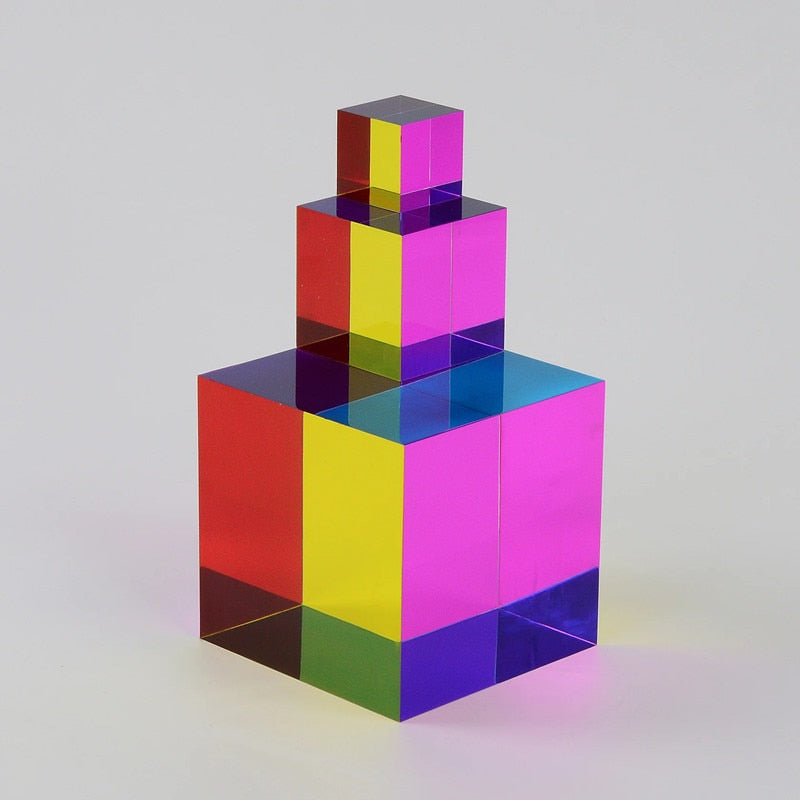 Crystal magic Color Cube Prism 30 50 60 40mm.
