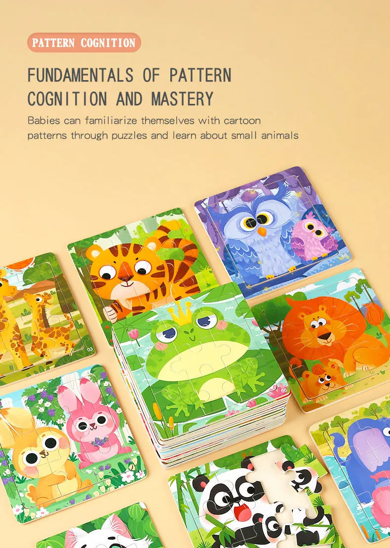 11x11cm Wooden 3d Cartoon Puzzle