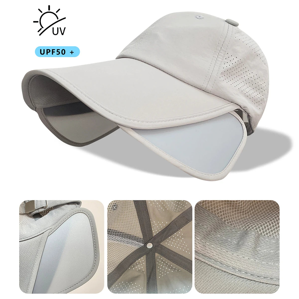 Men's Big Brim Breathable Retractable Sunshade Hat