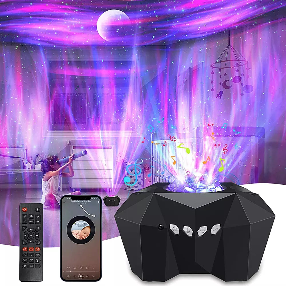 Star Lights Aurora Galaxy Moon Projector with Remote Control with Bluetooth Speaker