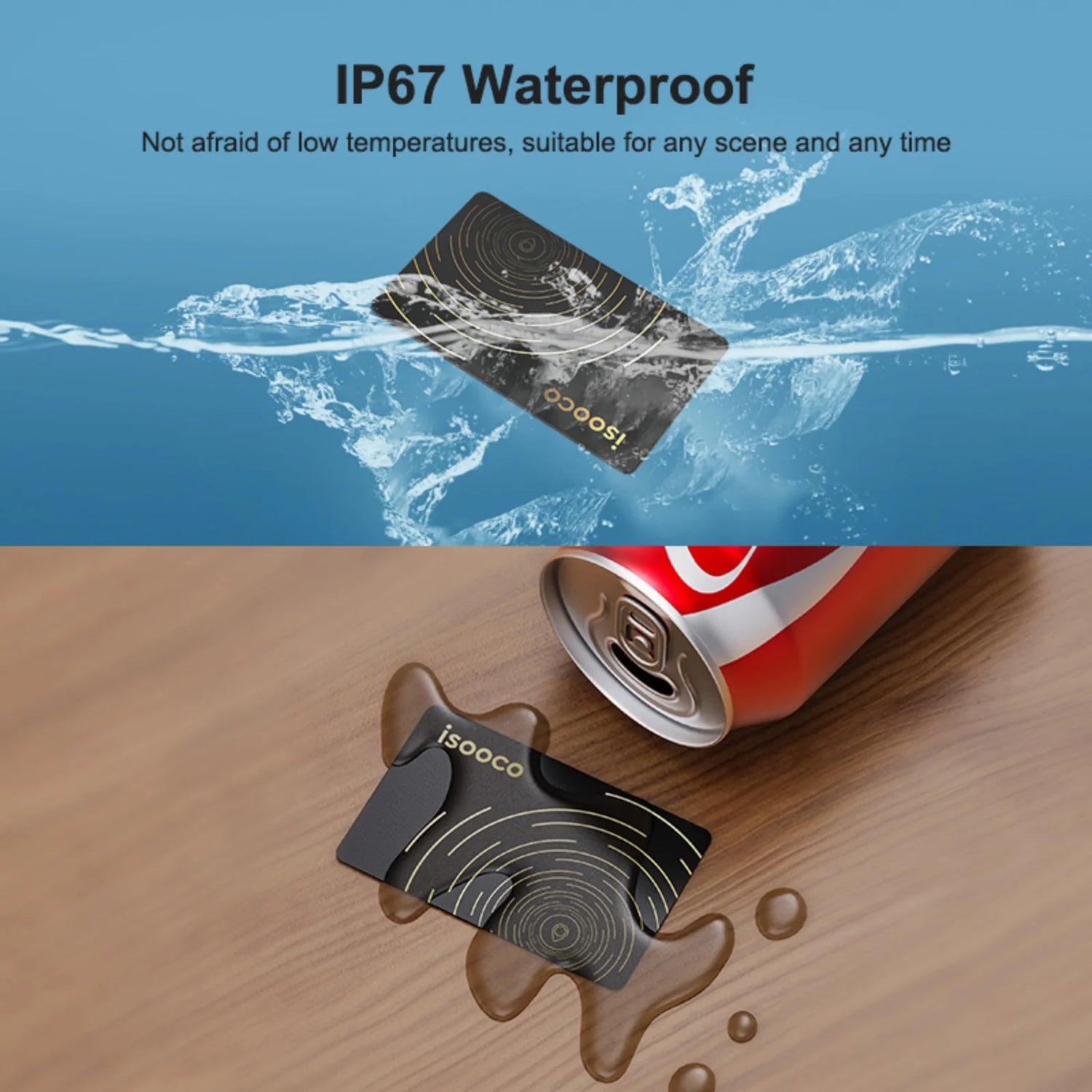 isooco Ultra-thin No Charging Wallet GPS Locator With Bluetooth Pairing Find My (IOS Only)