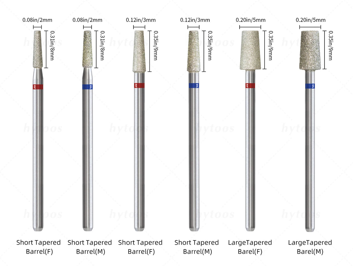 HYTOOS 5Pcs/Set Diamond Nail Drill Bits To Clean Cuticles And Nails